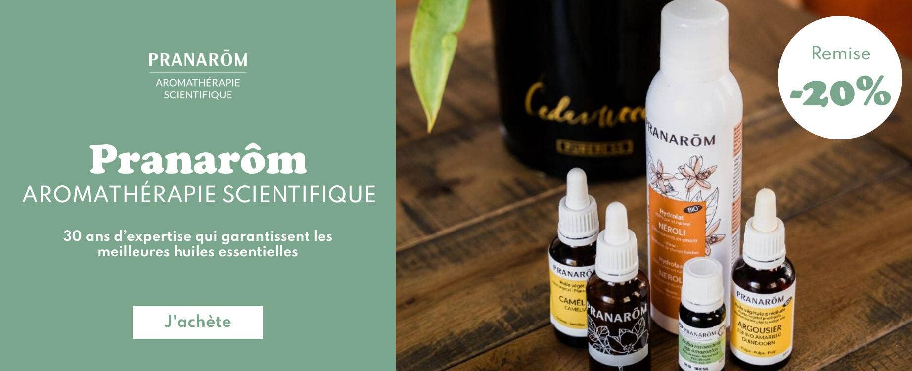 Profitez de l'offre sur les huiles essentielles et végétales Pranarôm !