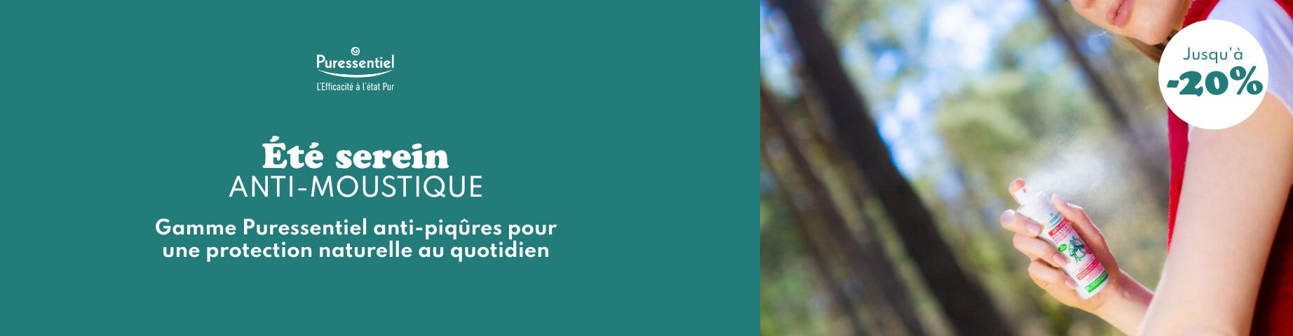 Profitez d'une offre jusqu'à -20% sur une sélection anti-moustiques de la marque Puressentiel ! 
