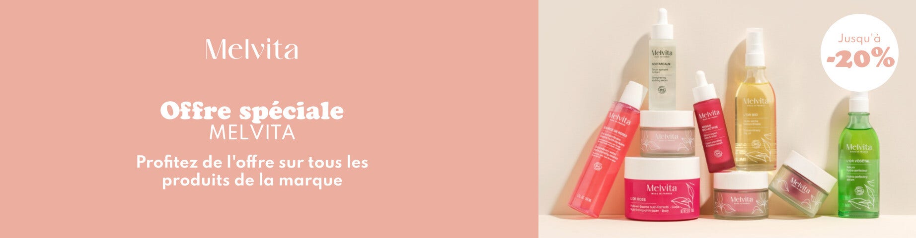 Profitez d'une offre jusqu'à -20% sur la gamme Source de Rose Melvita !