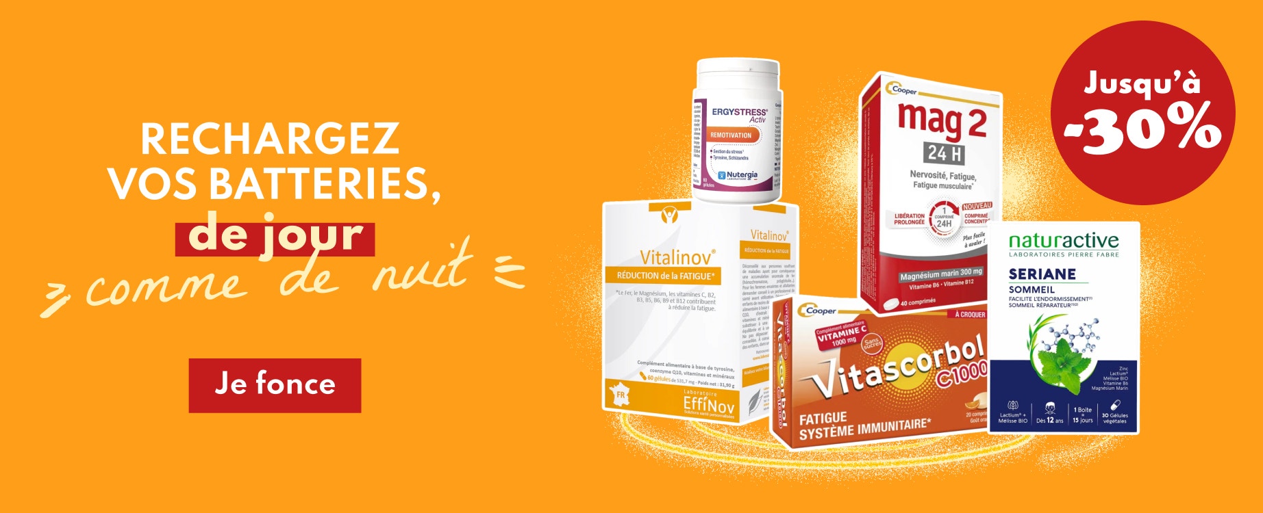 Profitez de réductions sur une sélection pour booster votre vitalité et réduire votre stress !