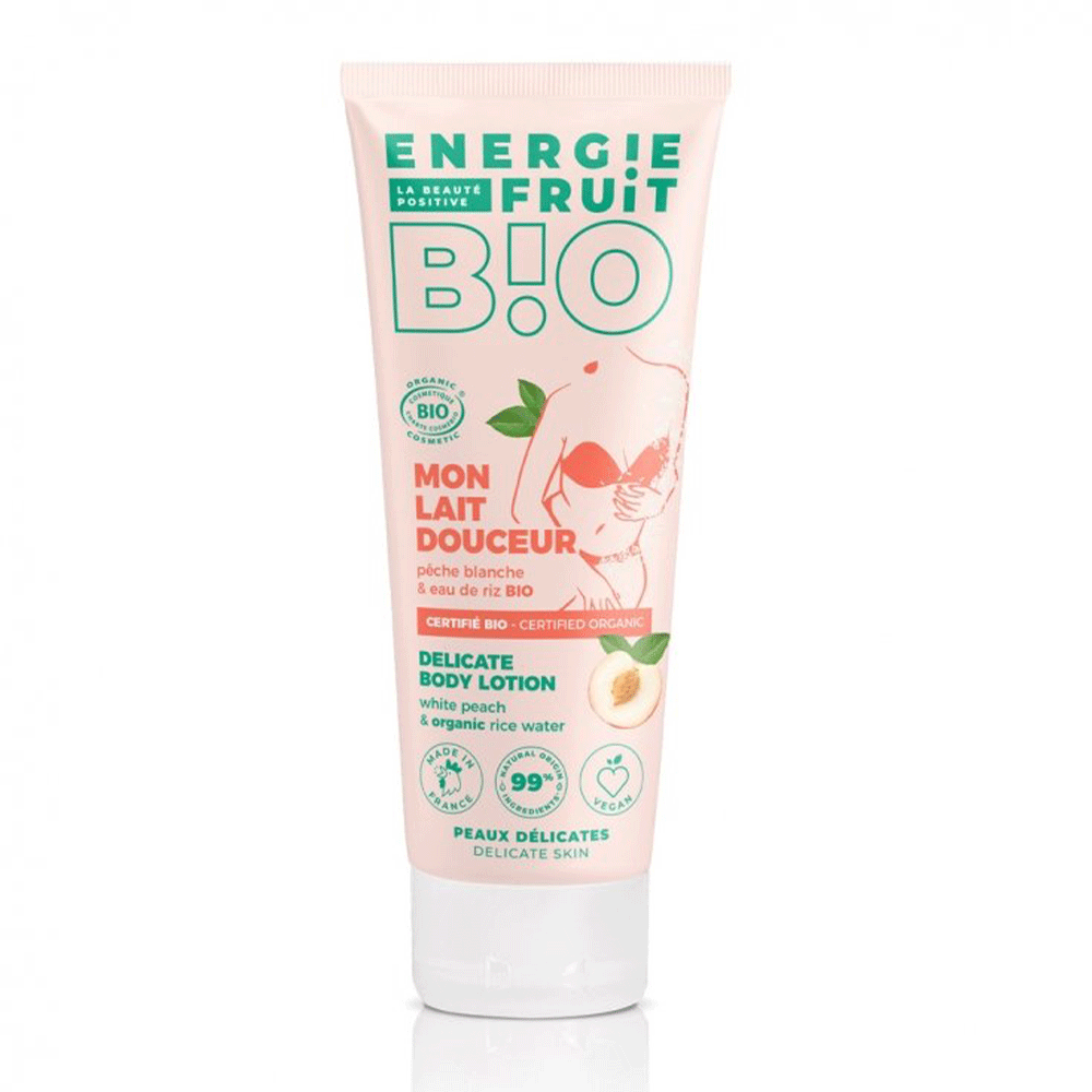 Lait corps Douceur certifié BIO pêche blanche et eau de riz 200ML Energie Fruit