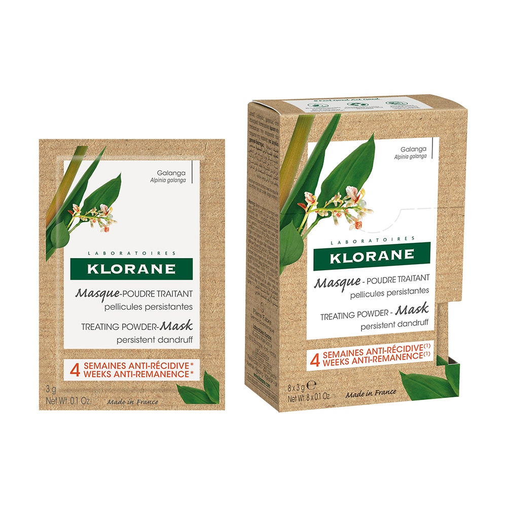 Masque-Poudre Traitant Antipelliculaire au Galanga x8 unités Pellicules persistantes Klorane