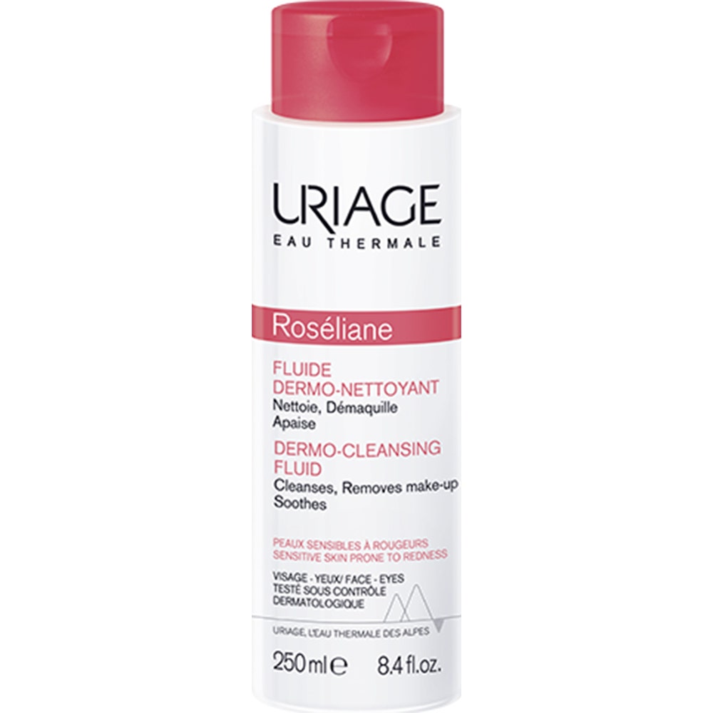 Fluide Dermo Nettoyant Peaux Sensibles A Rougeurs 250ml Roseliane Uriage