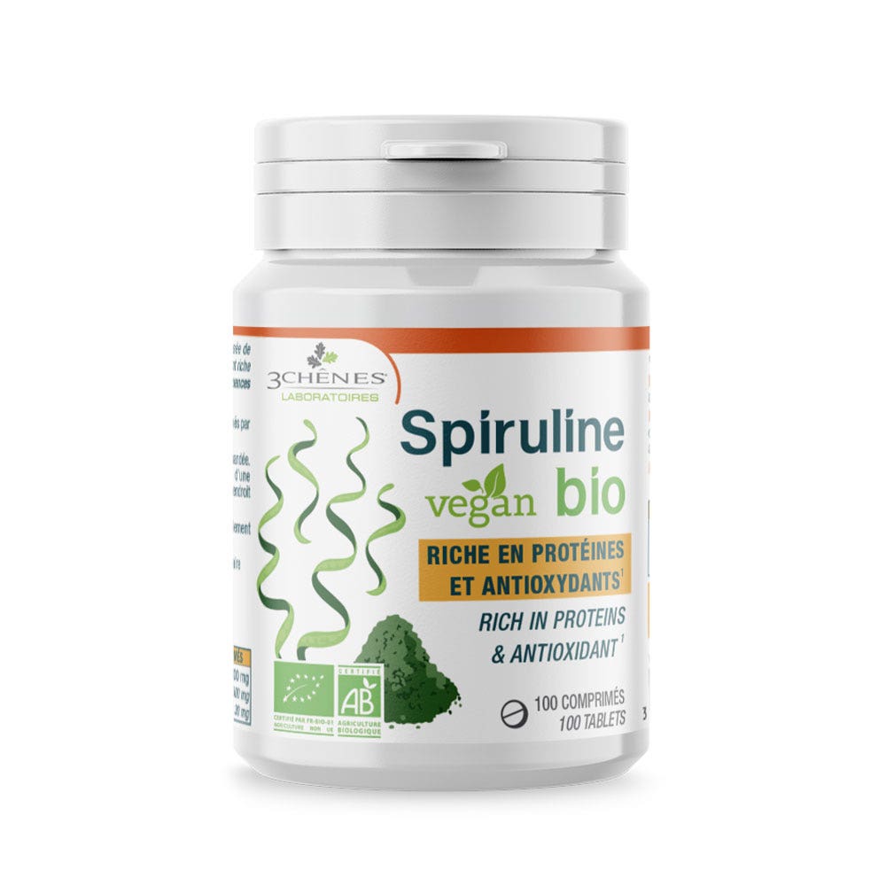 3 Chênes Spiruline Vegan Biologique x100 Comprimes