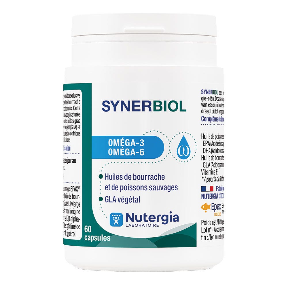 Nutergia Synerbiol Oméga 3 et Oméga 6 60 Capsules