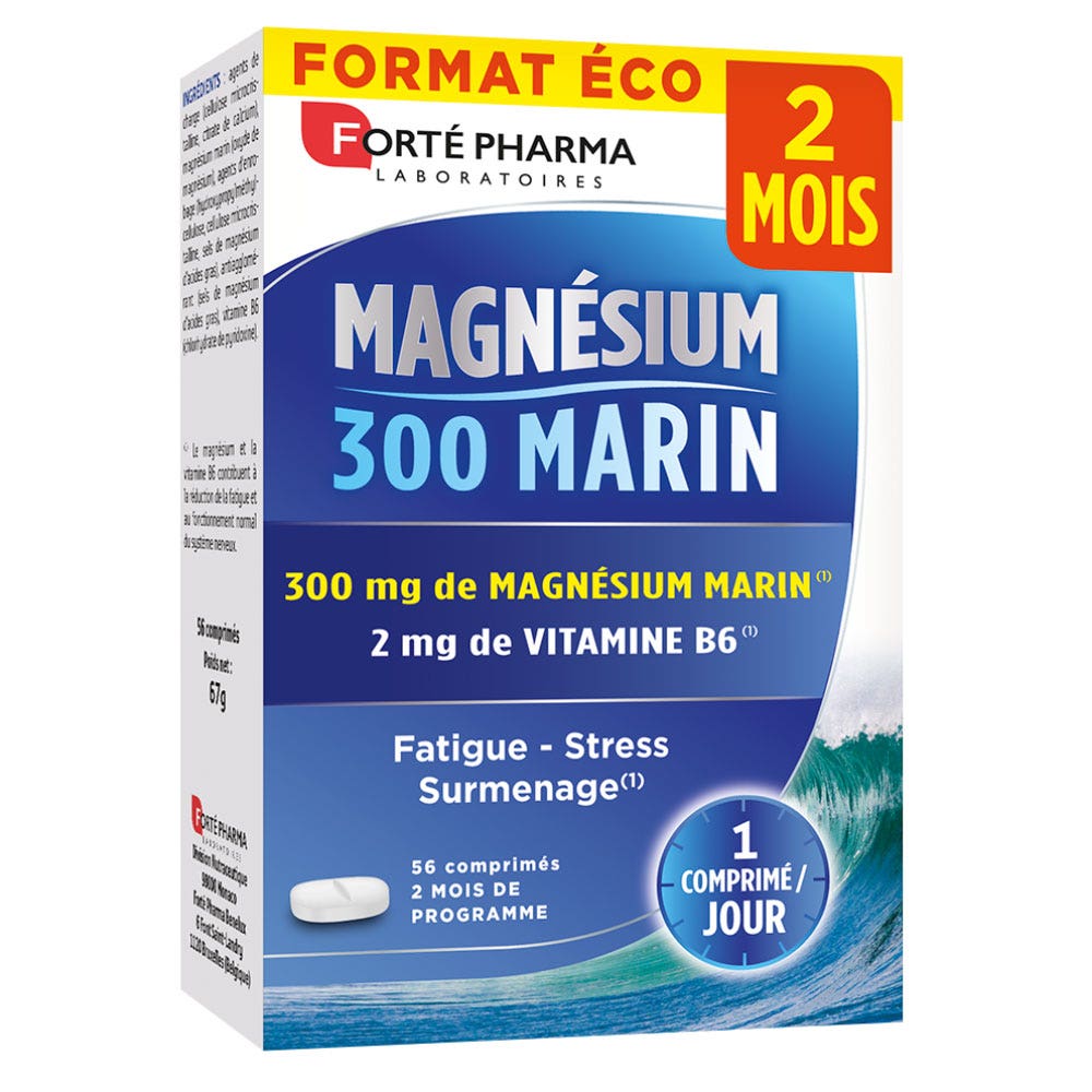 Forté Pharma Magnésium 300 Marin Stress et fatigue 56 comprimés