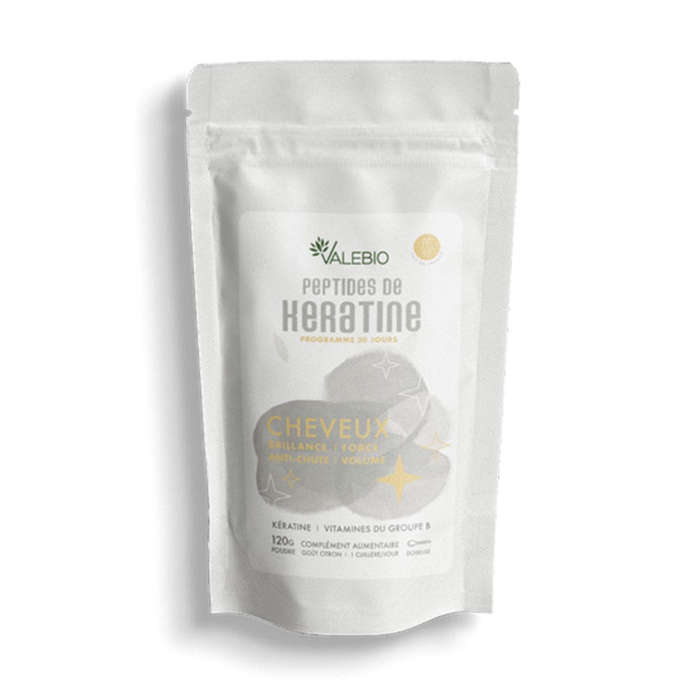 Peptides de Kératine Cheveux 120g Goût Citron Valebio