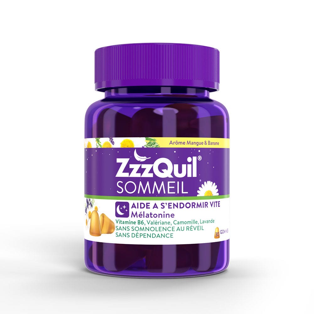 ZzzQuil Sommeil Goût Mangue Banane 30 Gommes