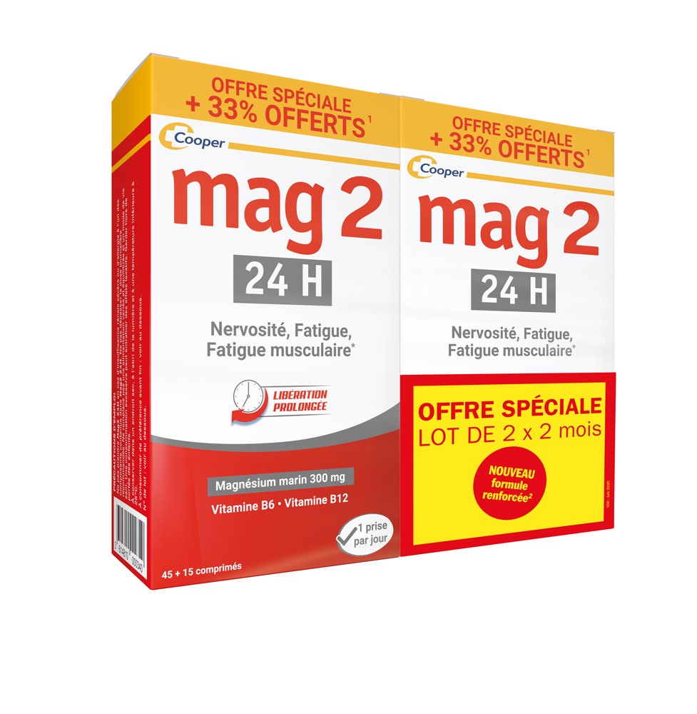 24h Magnesium Marin +33% Offert 2x45 Comprimes Mag 2
