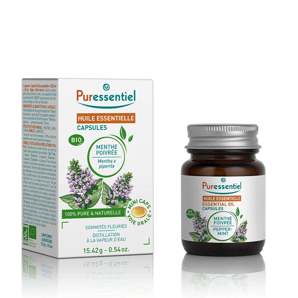 Puressentiel Huiles Essentielles Menthe Poivrée Bio 60 Capsules