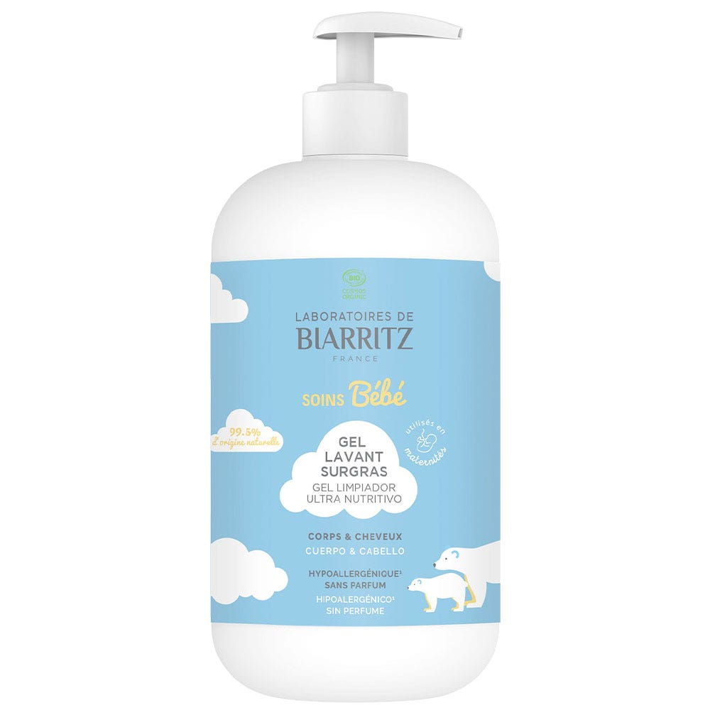 Laboratoires De Biarritz Bébé Gel Lavant Surgras Bio Corps & Cheveux 500ml