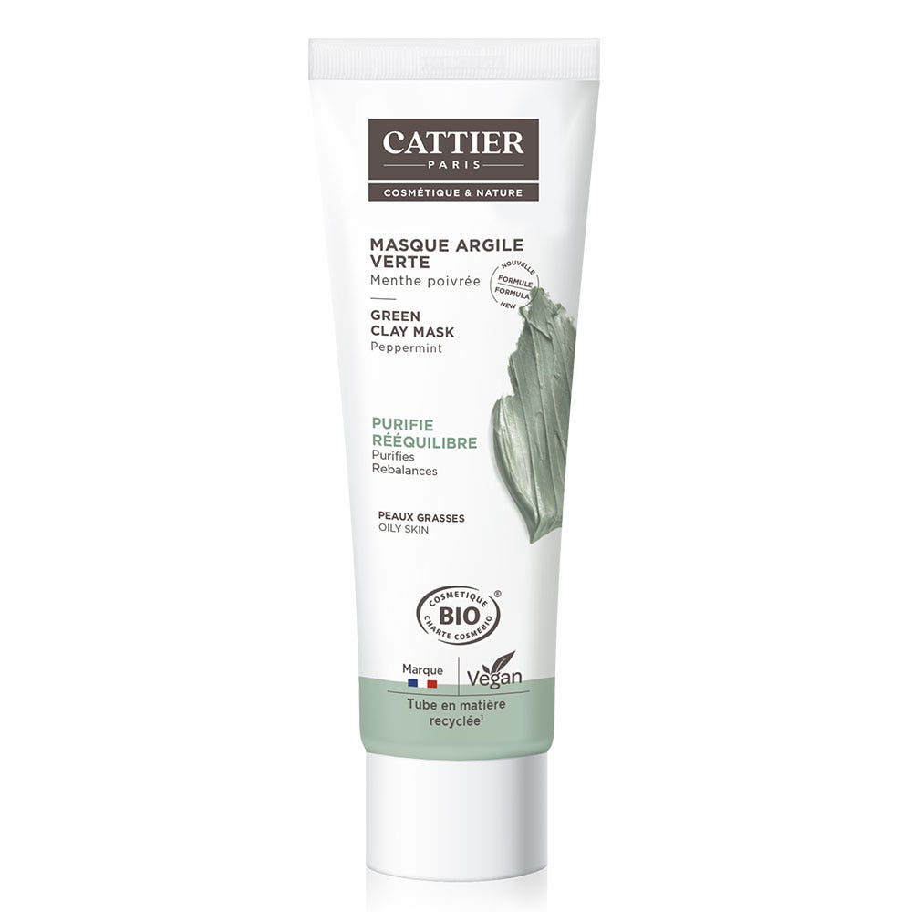 Cattier Argile Masque Argile Verte Menthe Poivrée Bio 100ml