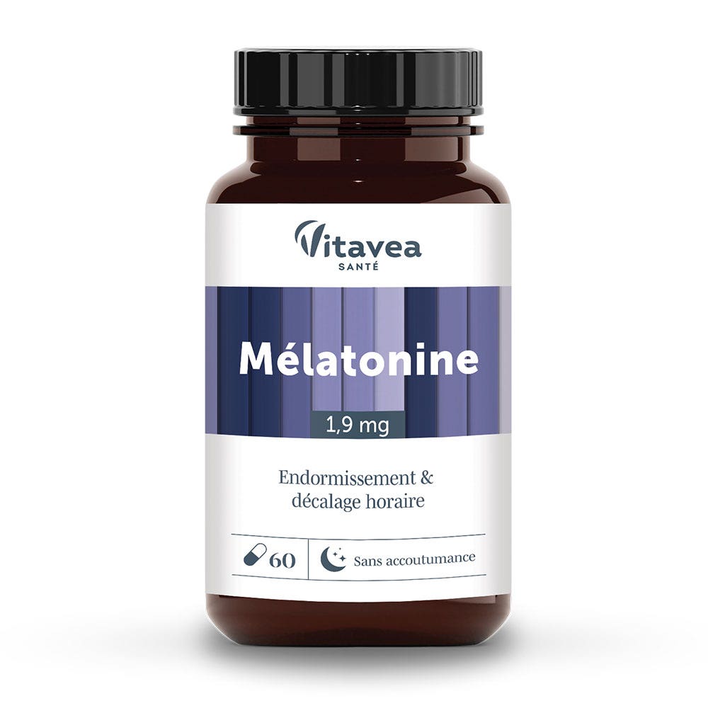 Vitavea Santé Les Essentiels Mélatonine 1,9mg Endormissement & Décalage Horaire 60 gélules