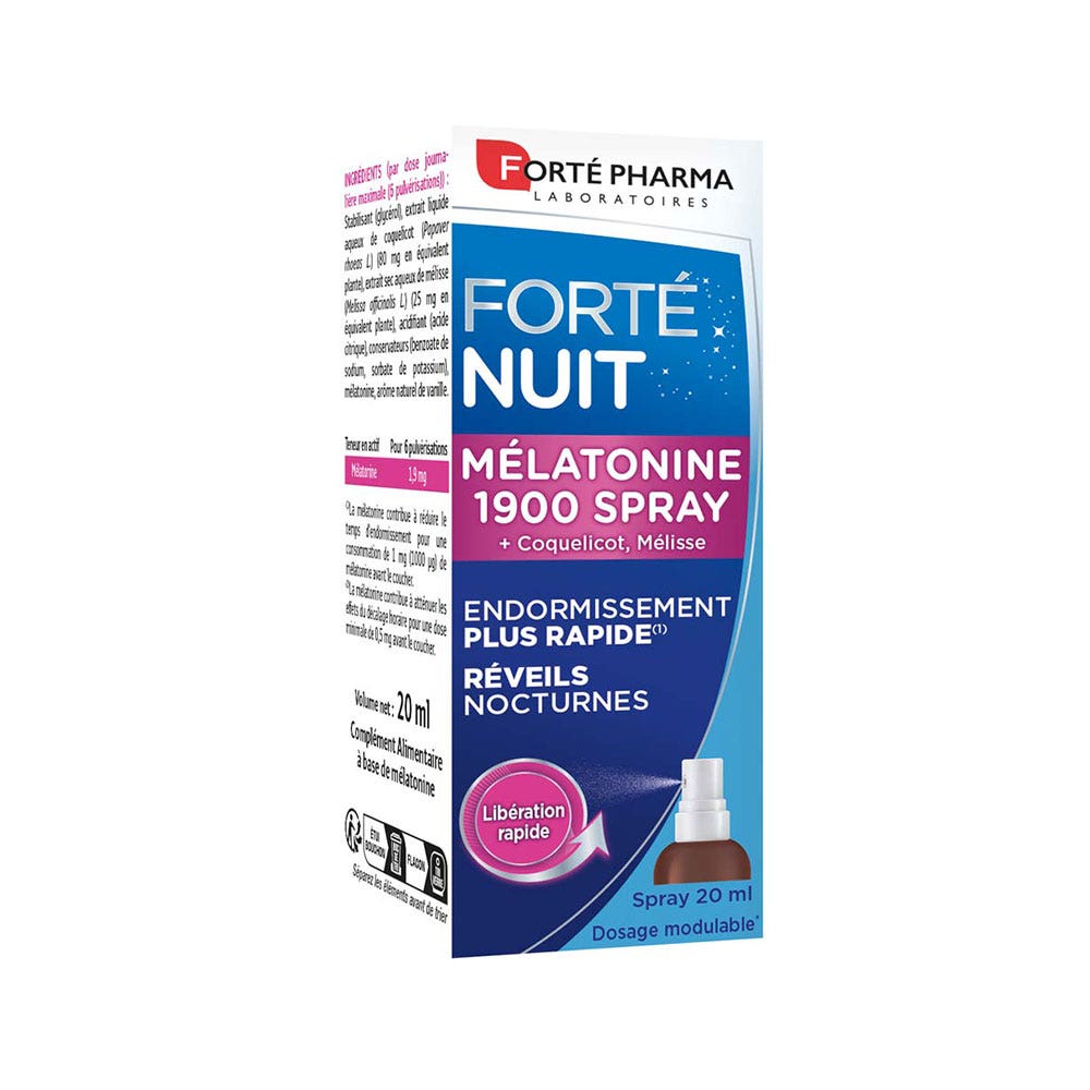 Forté Pharma Forté Nuit Spray Mélatonine 1900 Action rapide 20ml