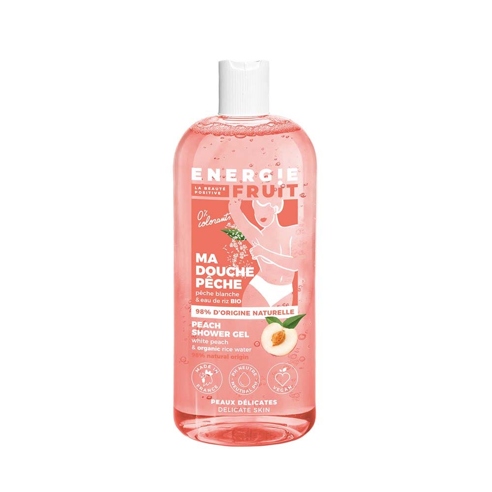 Energie Fruit Gel Douche ph Neutre Pêche Blanche & Eau de Riz 500ml