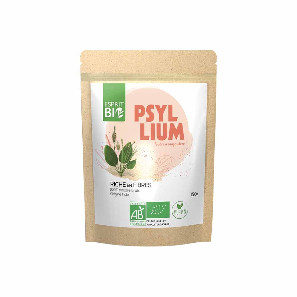 Esprit Bio Teguments De Psyllium Bio A Saupoudrer Juvasante 150g
