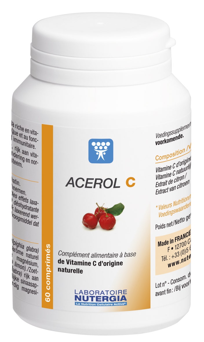 Acerol C 60 Comprimés Vitamine C et Acérola Nutergia