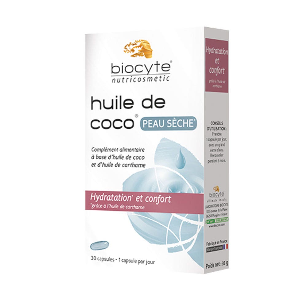 Huile De Coco Peaux Seches 30 Capsules Biocyte