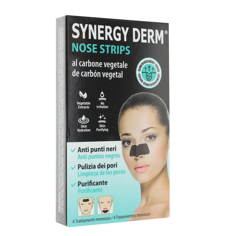 Synergy Derm Nose Strips Charbon X4 Patch nez Incarose