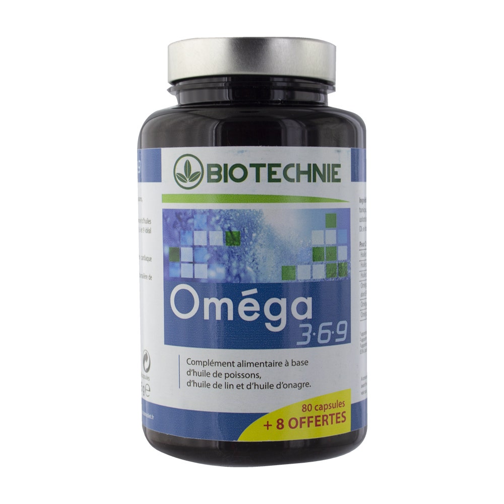 Biotechnie Omega 3,6,9 80 Capsules + 8 Offertes