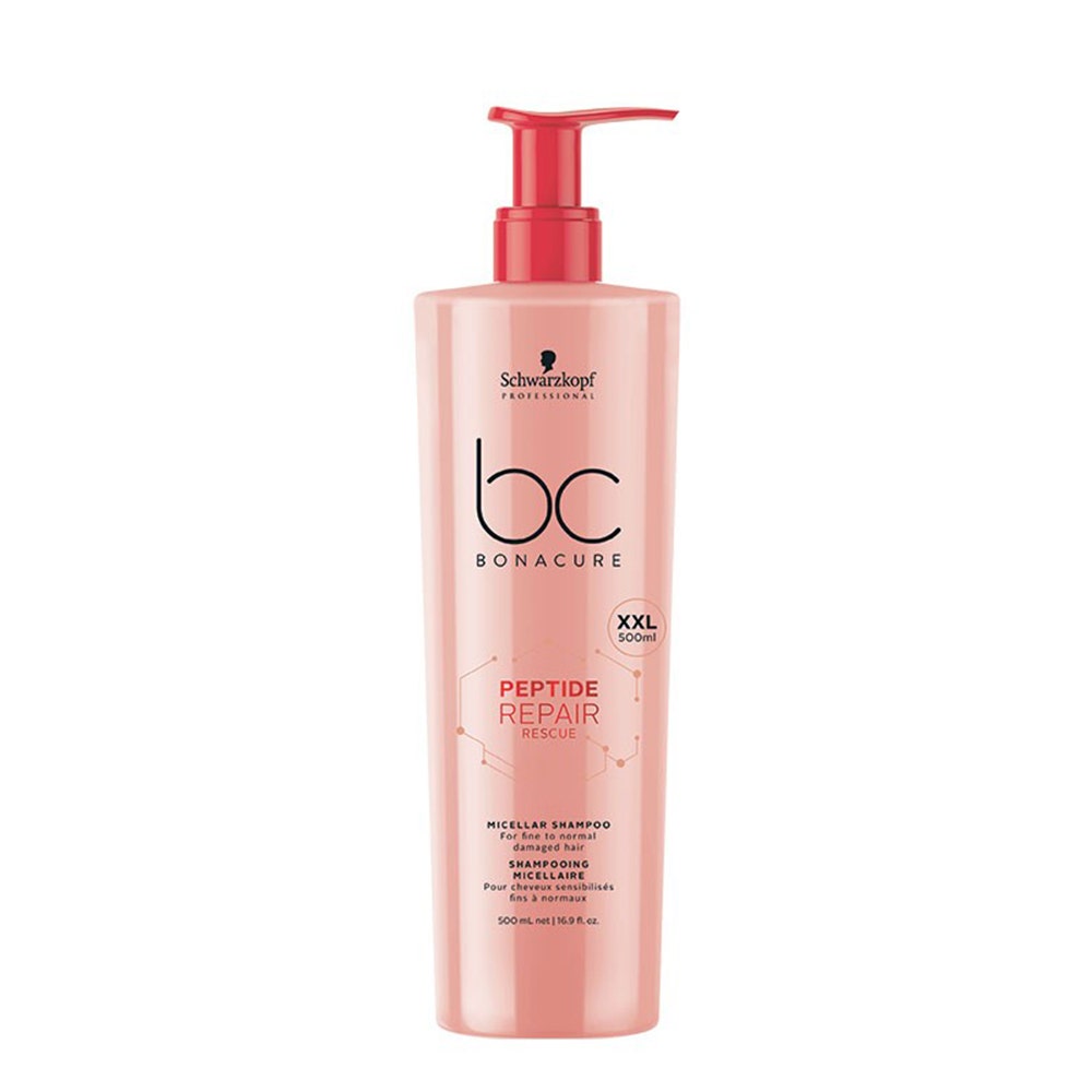 Shampooing Micellaire nutritif intense 500ml Peptide Repair Rescue BC Bonacure pour cheveux très sensibilisés normaux à épais Schwarzkopf Professional