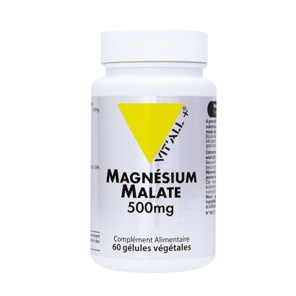 Magnesium Malate 500mg 60 gélules Vit'All+