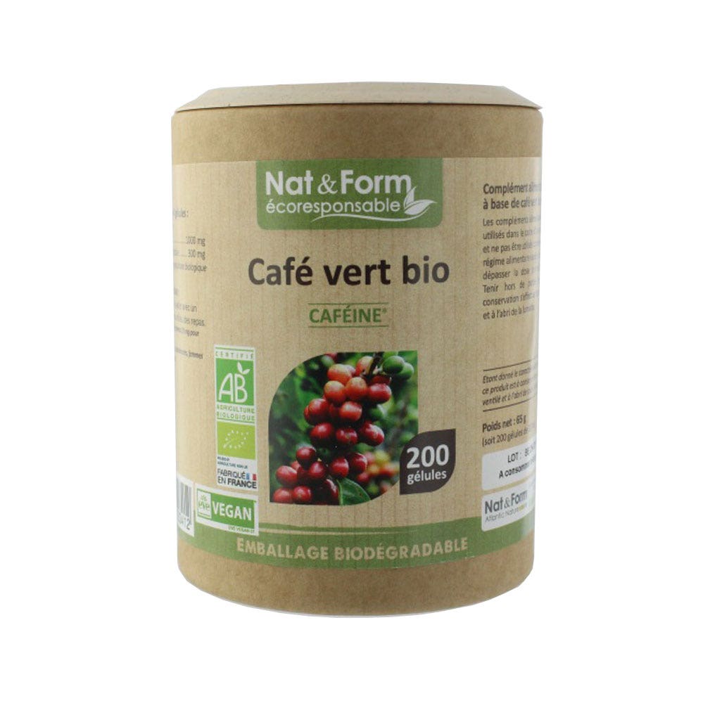 Cafe Vert Bio 200 Gelules Cafeine Nat&form Nat&Form