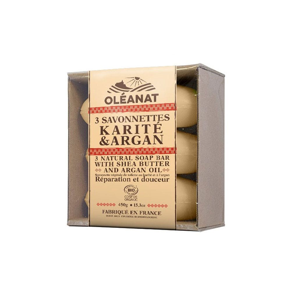 Oleanat Savonnettes Karite Argan Bio Karite D'afrique 3x150g