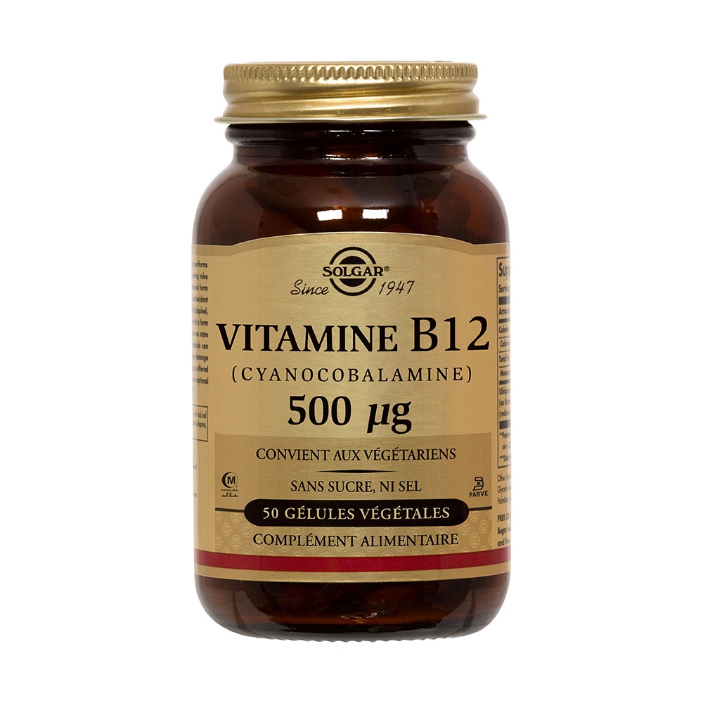 Vitamine B12 500µg 50 Gelules Vegetales Solgar