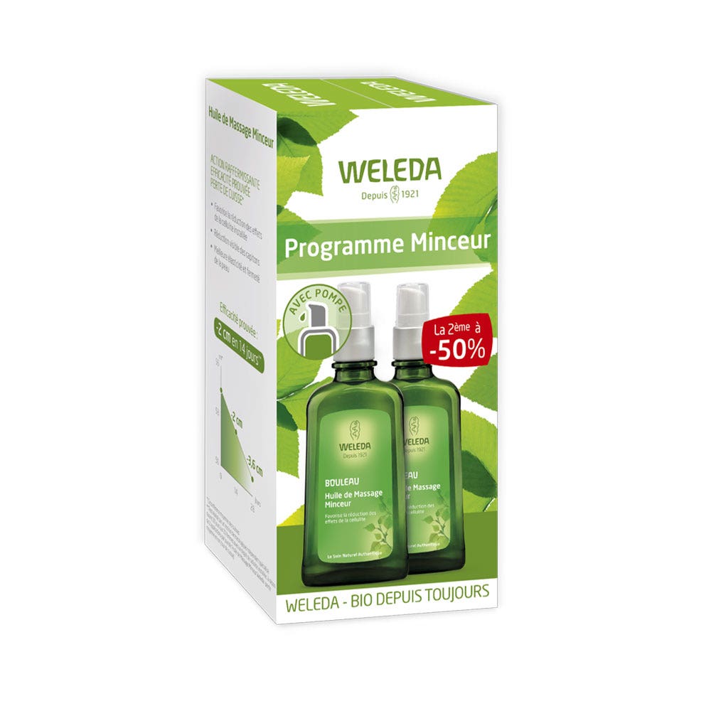 Weleda Bouleau Huile De Massage Programme Minceur 2x100ml