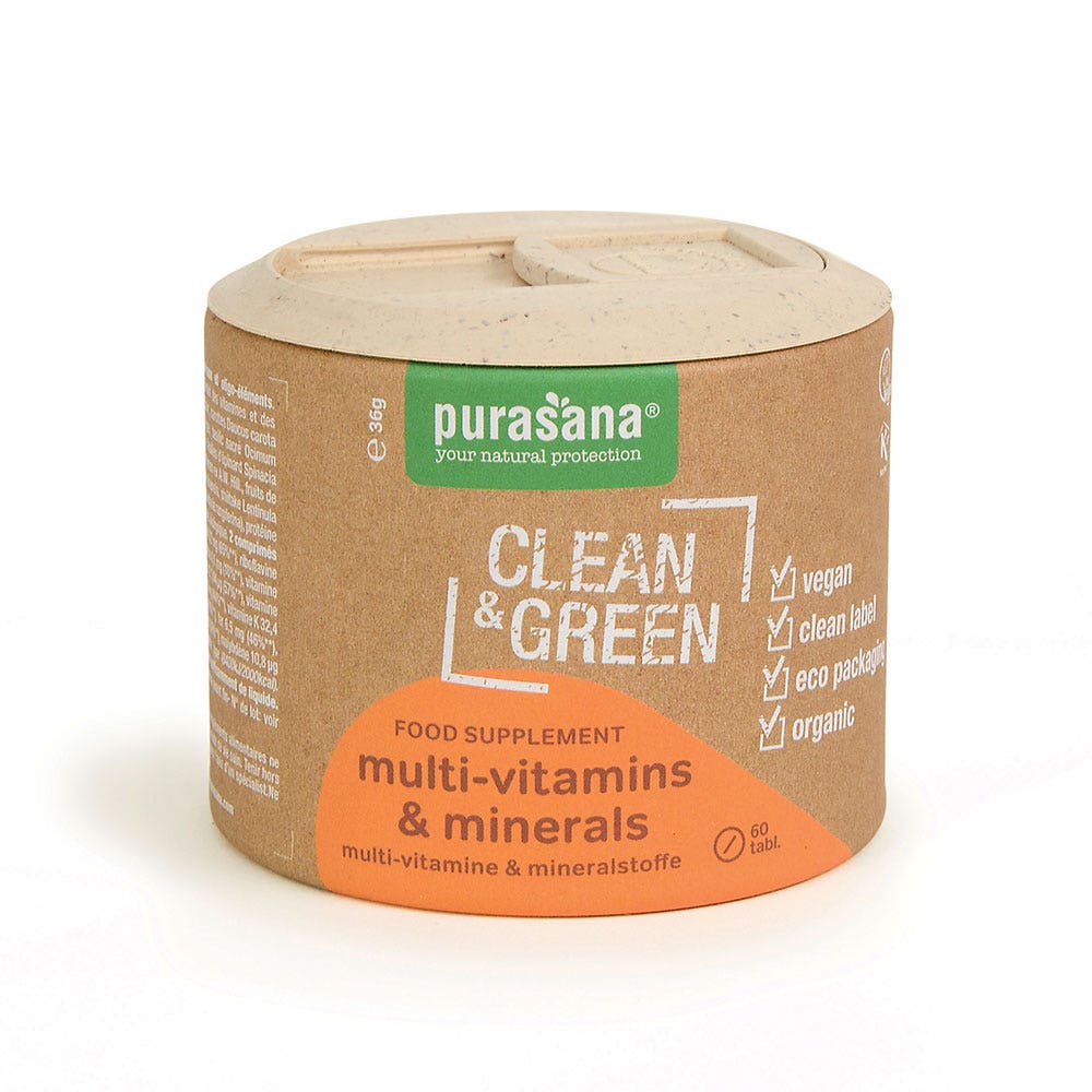 Purasana Multi Vitamines Et 90 Comprimes Clean Et Green Mineraux