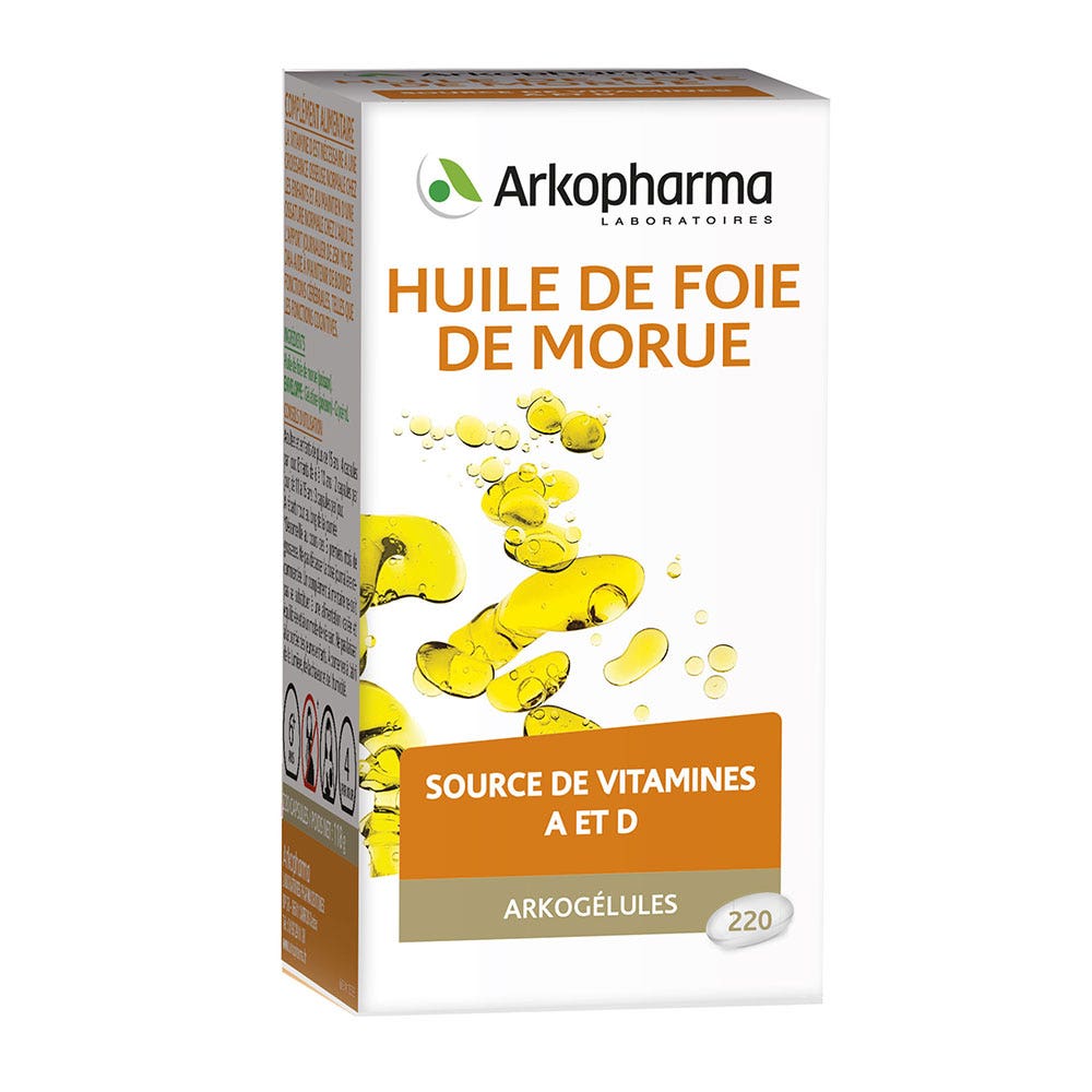 Huile De Foie De Morue 220 Capsules Arkogélules Arkopharma