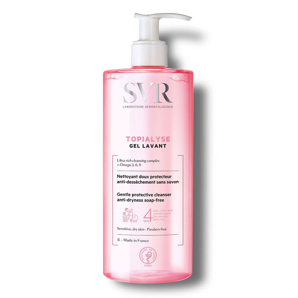 Gel Lavant Peaux Sensibles Et Seches 1l Topialyse Svr