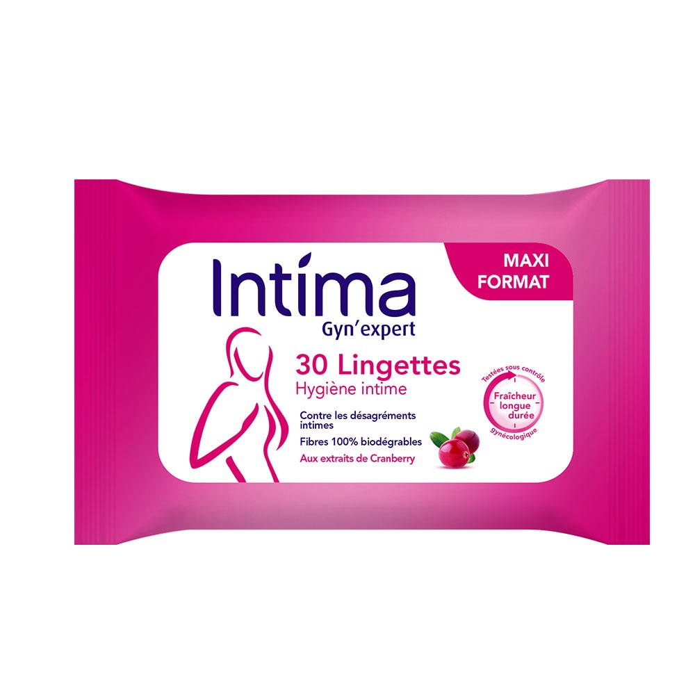 Hygiene Intime Cranberry 30 lingettes Gyn'expert Intima