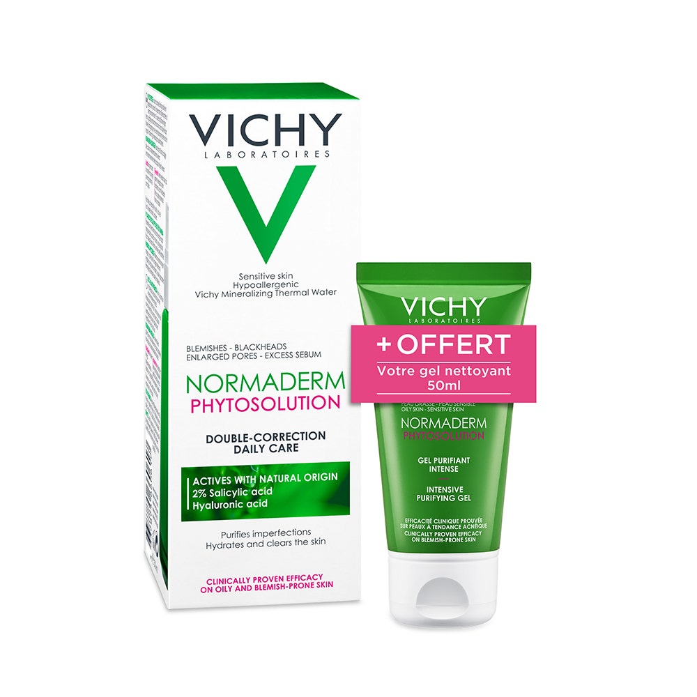 Vichy Normaderm Soin Double Correcteur + Gel Nettoyant Phytosolution 50ml