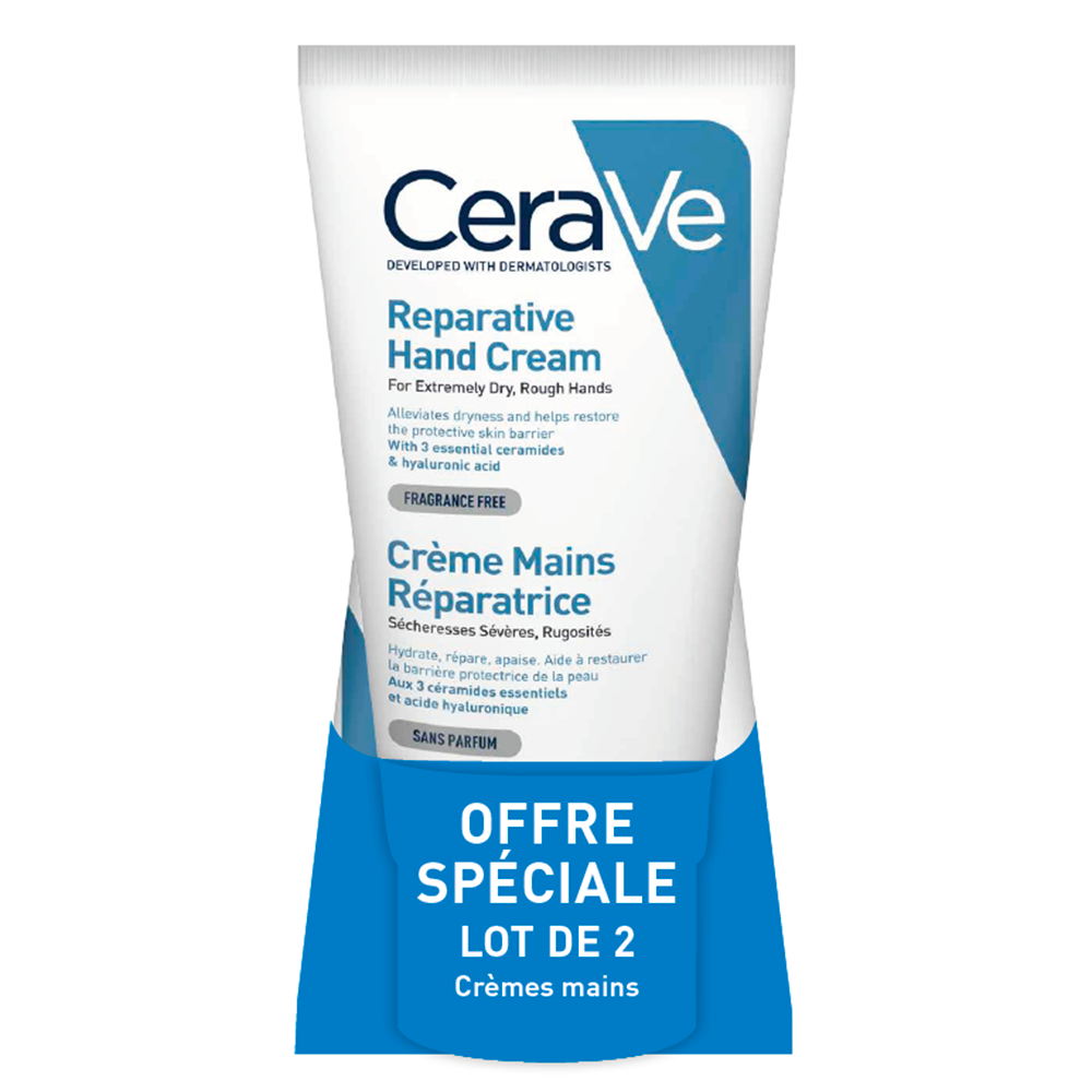 Cerave Body Creme Mains Reparatrice Secheresses Severes Et Rugosites 2x50ml