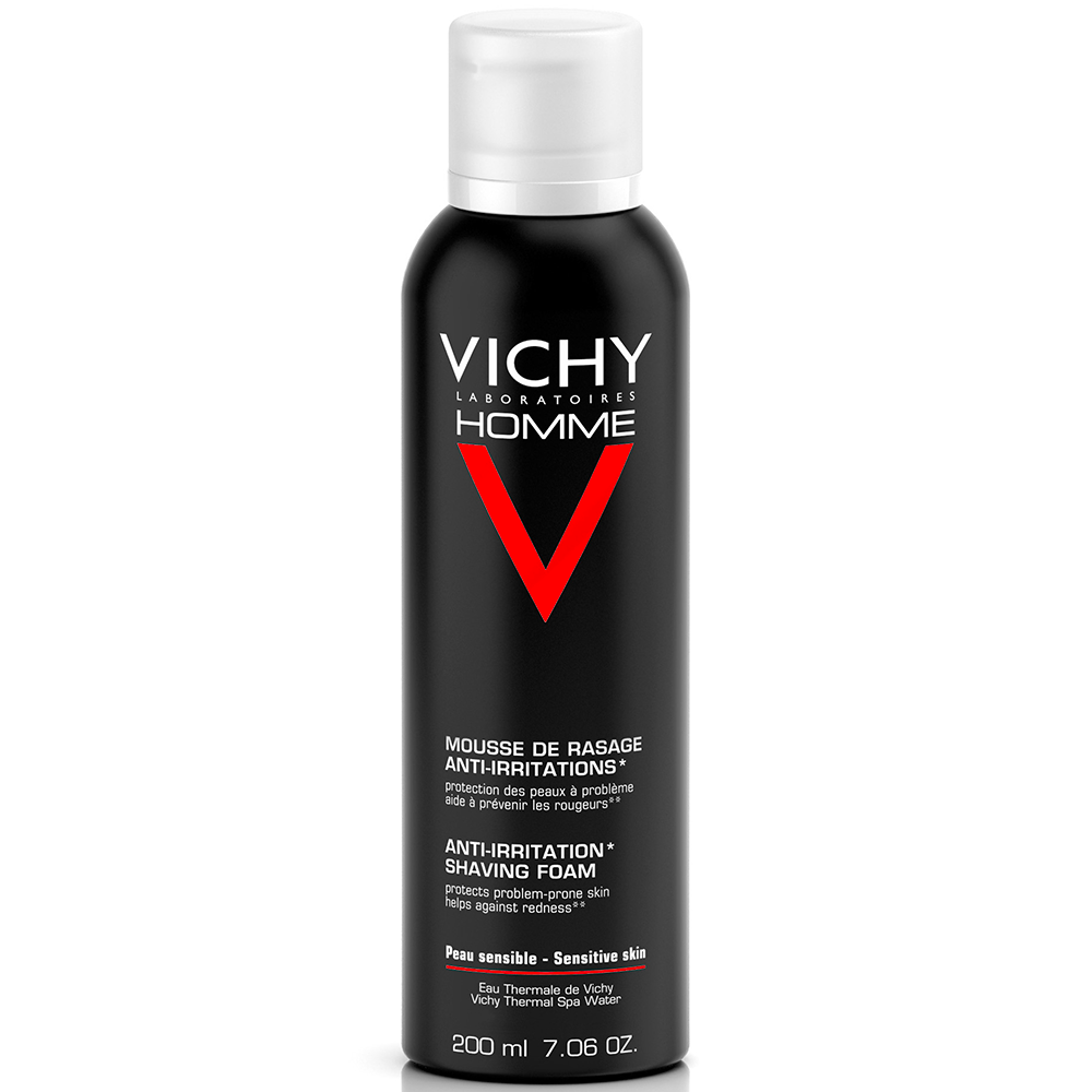 Vichy Homme Mousse A Raser Anti-irritations Vitamine C Peaux Sensibles 200ml