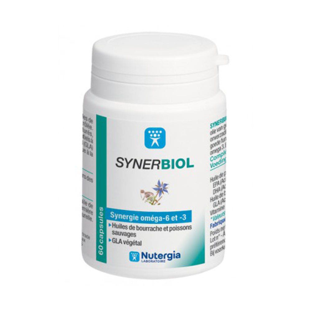 Synerbiol 60 Capsules Oméga 3 et Oméga 6 Nutergia