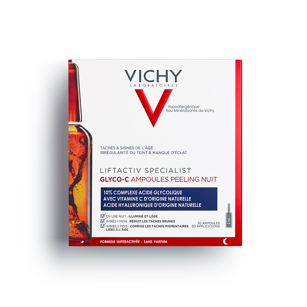 Ampoules Peeling Nuit Serum Anti Taches 10% Acide Glycolique X30 8ml Liftactiv Specialist Vichy