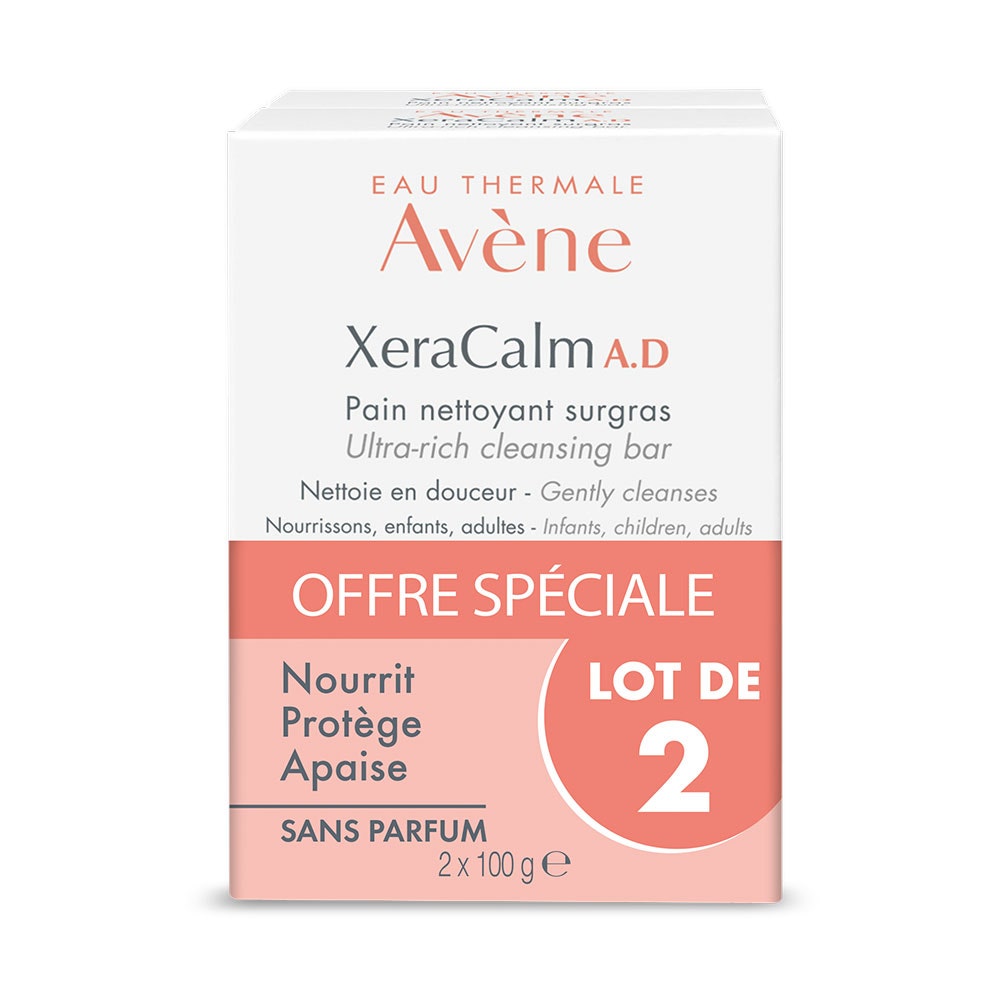 Avène Xeracalm A.D Pain Nettoyant Surgras Lot De 2x100g