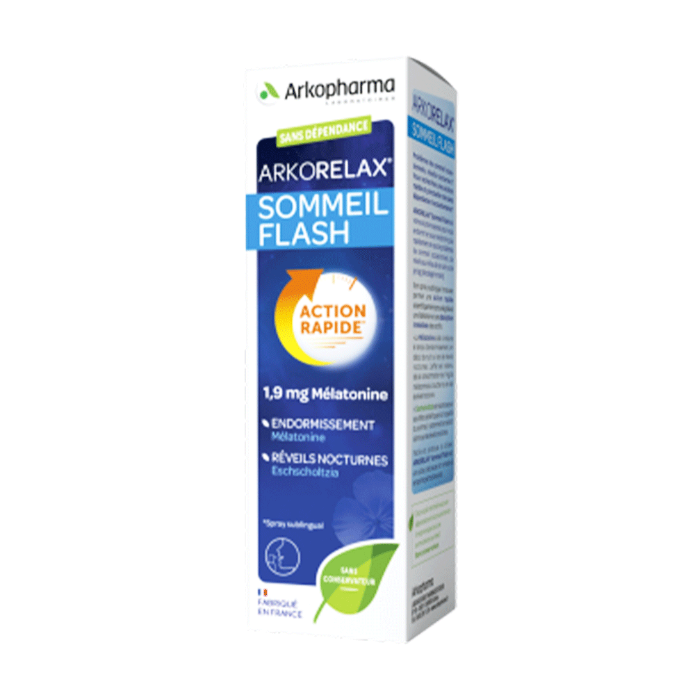 Sommeil Flash 1.9mg de mélatonine 20ml Arkorelax Arkopharma
