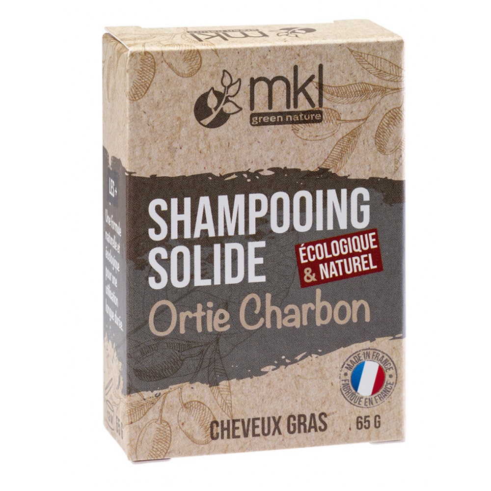 Shampooing Solide A L'orties Charbon 65gr Cheveux gras Mkl