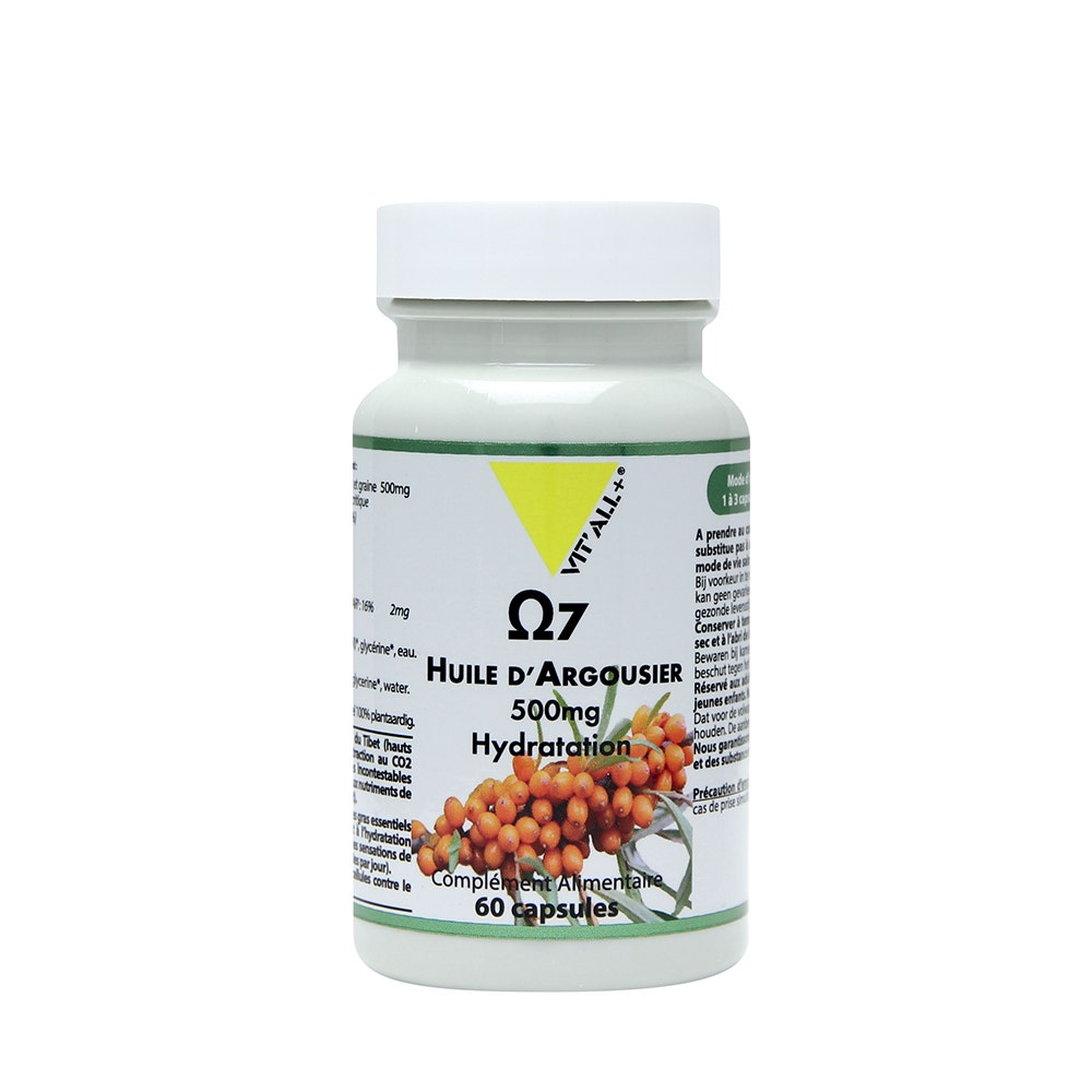 Vit'All+ OMEGA 7 500mg Huile d'Argousier 60 capsules