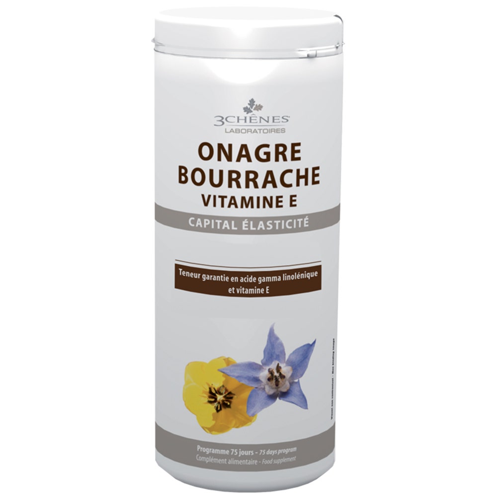 Onagre Bourrache Vitamine E 150 Capsules 3 Chênes