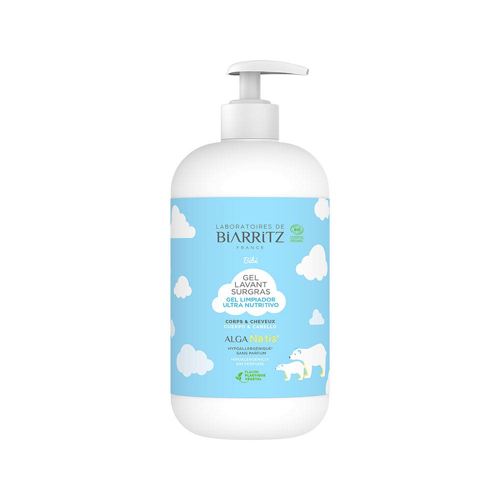 Gel lavant surgras Bio Corps et cheveux Nettoie en douceur 500ml Soins Bébé Laboratoires De Biarritz