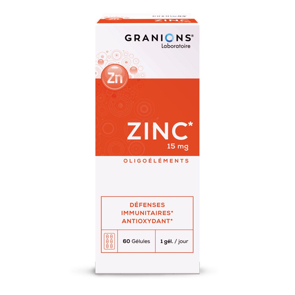 Granions Zinc 15mg Défenses immunitaires 60 Gélules