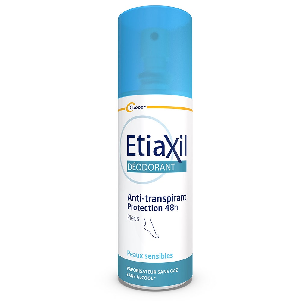 Anti Transpirant 48h Pieds 100ml Déodorant Peaux Sensibles Etiaxil