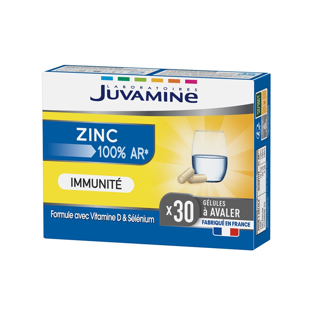 Juvamine Zinc 100% AR* Immunité 30 gélules