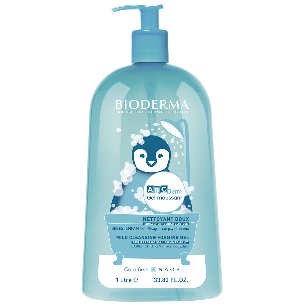 Gel Douche Moussant 1L Abcderm Bébé et Enfant Bonne Tolérance Bioderma