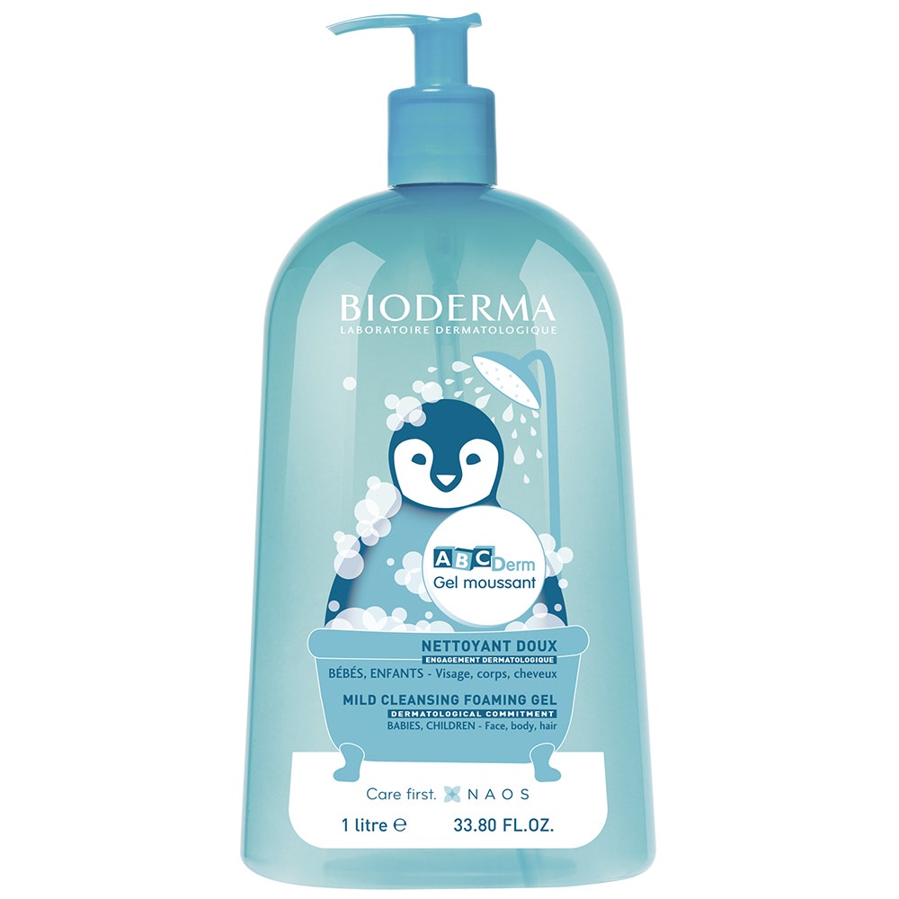 Bioderma Abcderm Gel Douche Moussant Bébé et Enfant Bonne Tolérance 1L